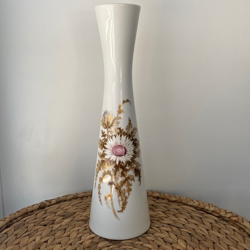 AK Kaiser Thistle Weather Flower Clock Silberdistel Vase